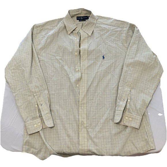 Polo Ralph Lauren Other - Polo Ralph Lauren Men's Button Up Yellow Plaid Shirt Classic Fit Size Large